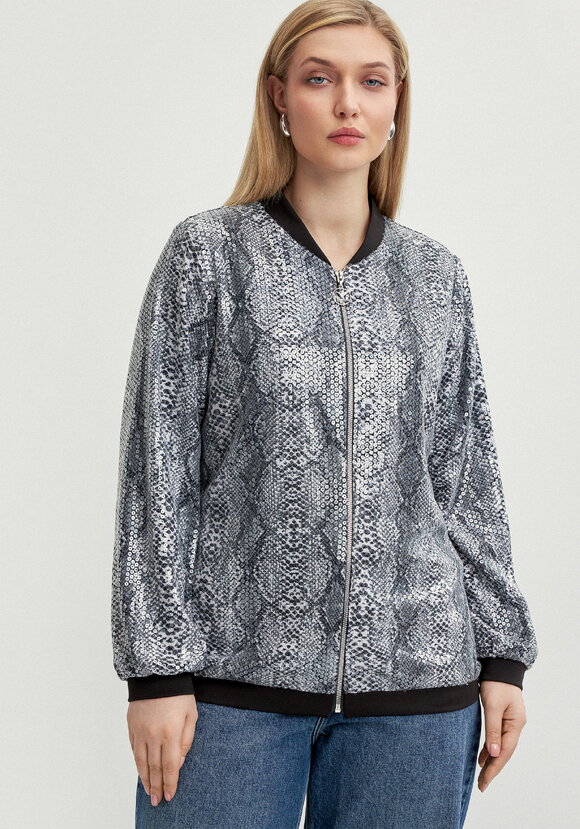 Бомбер с пайетками на подкладке шир.  580, рис. 4