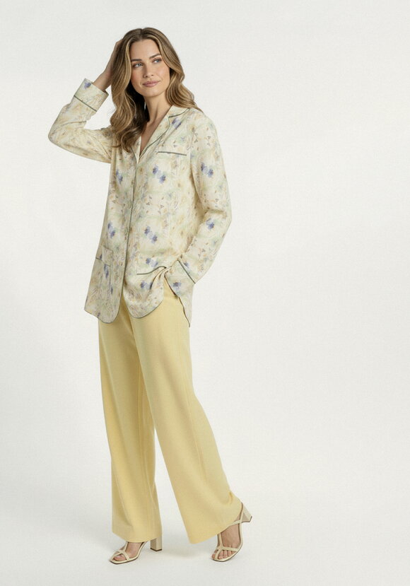 Брюки от бедра прямые изо льна шир.  580, рис. 9