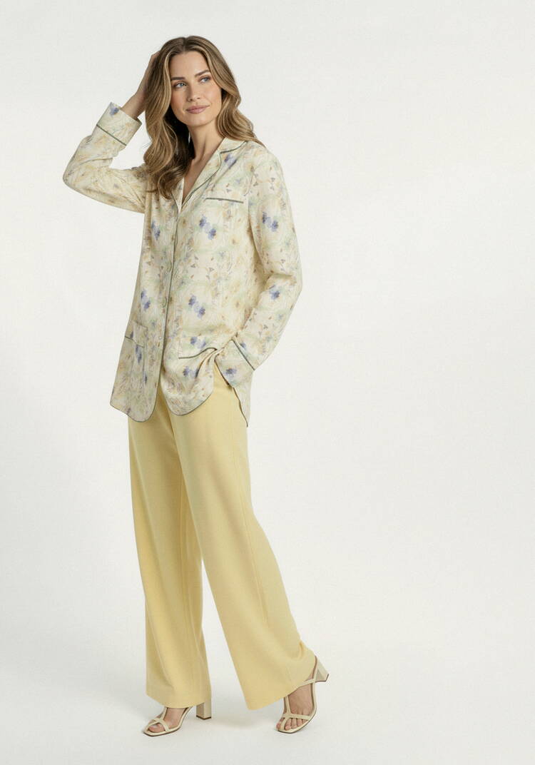 Брюки от бедра прямые изо льна шир.  750, рис. 9