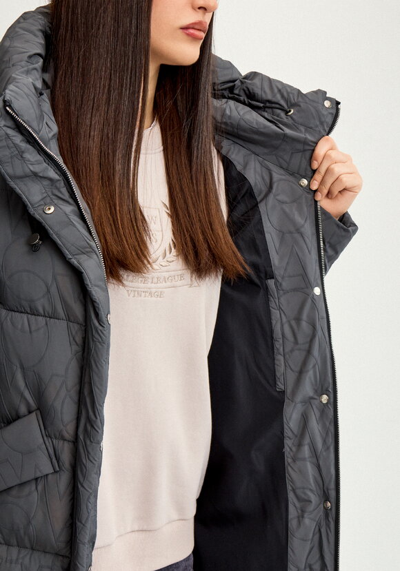 Удлиненный пуховик с капюшоном шир.  580, рис. 14