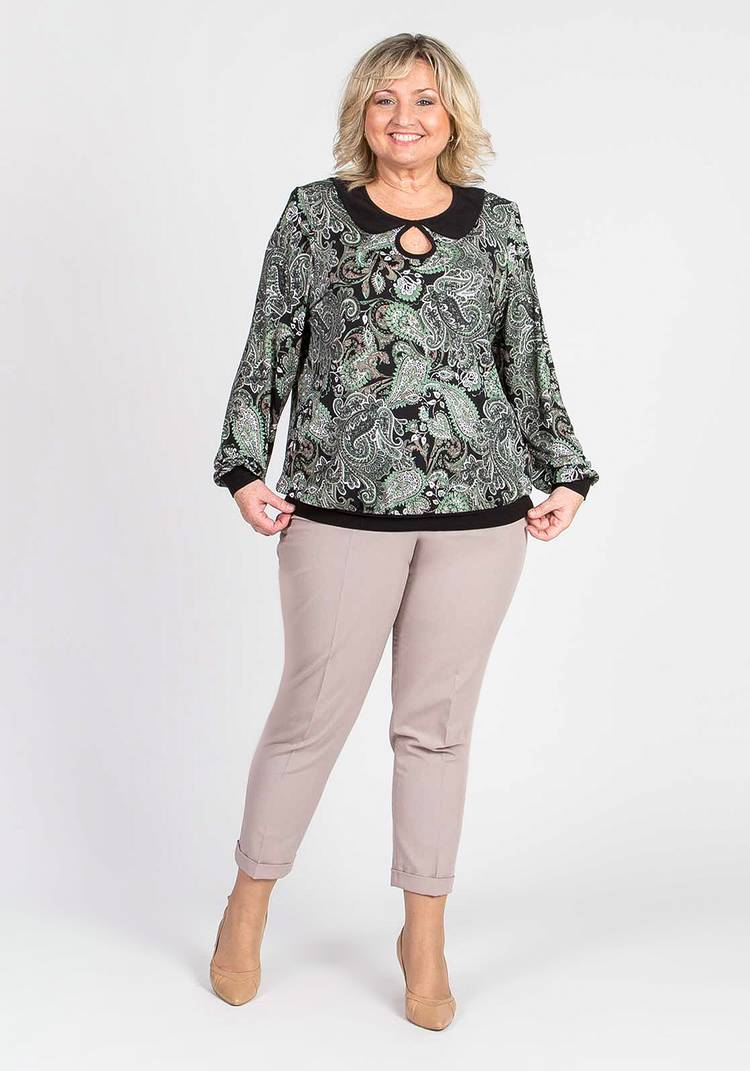 Блуза с восточным принтом и вырезом капля шир.  750, рис. 9