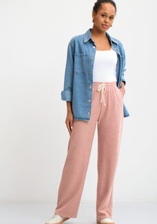 Брюки прямые от бедра на резинке