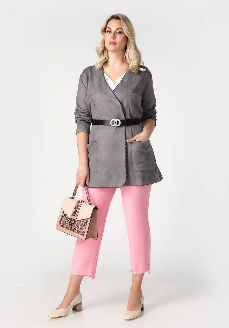 Жакет с карманами из эко-замши шир.  750, рис. 7