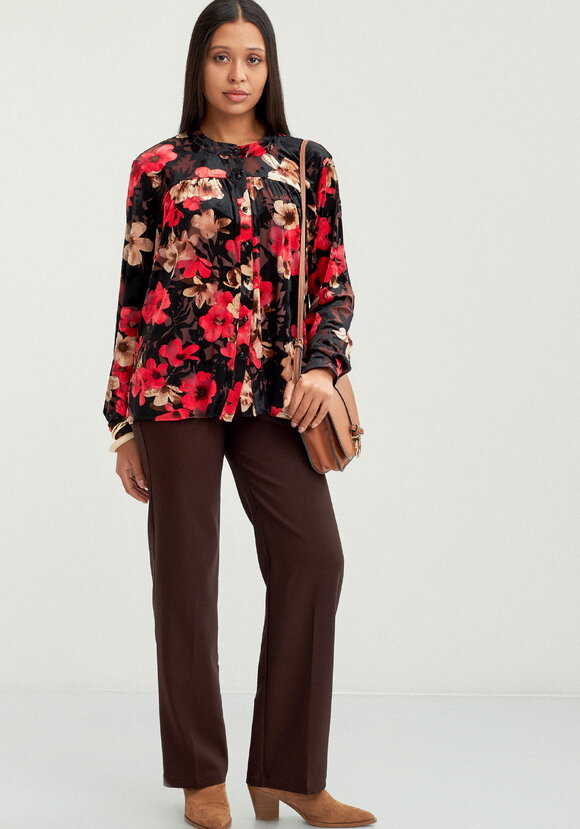 Блуза из пан-бархата с цветочным принтом шир.  580, рис. 2