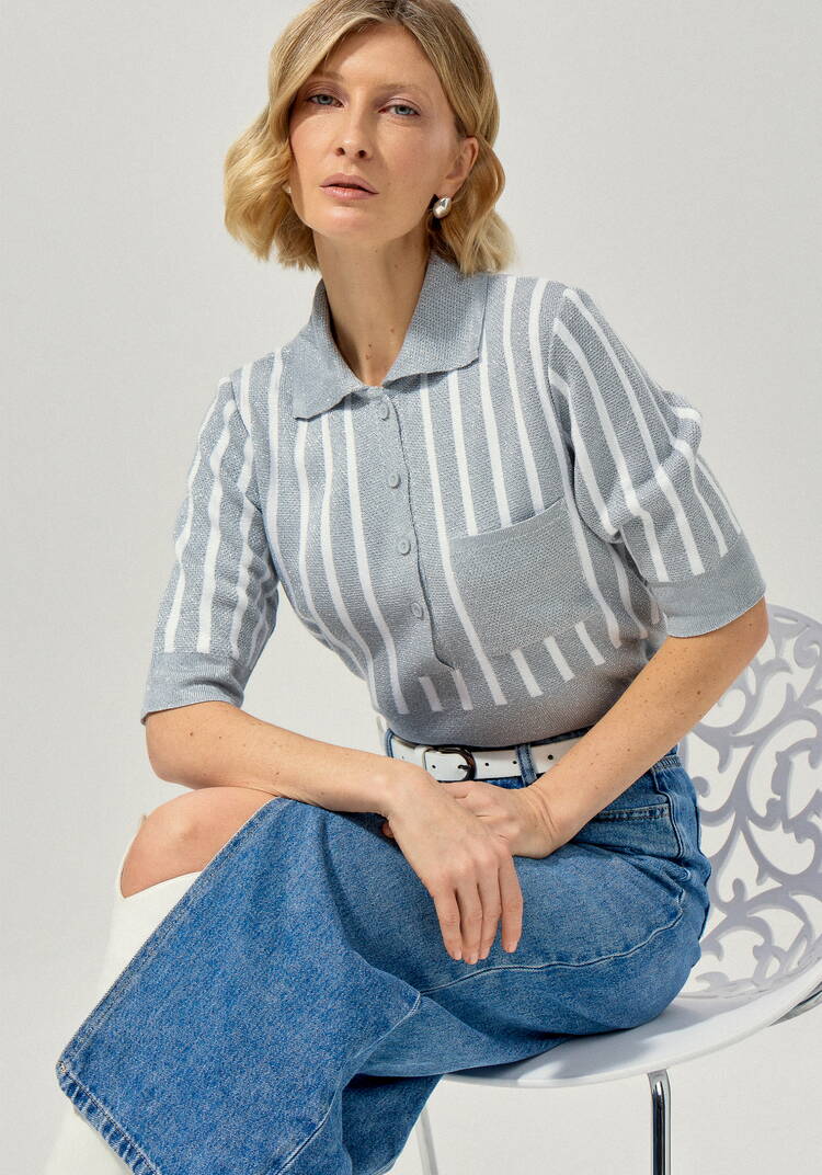 Футболка женская с застежкой-поло шир.  750, рис. 18