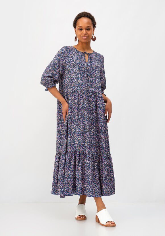 Платье с ярусами из штапеля шир.  580, рис. 1