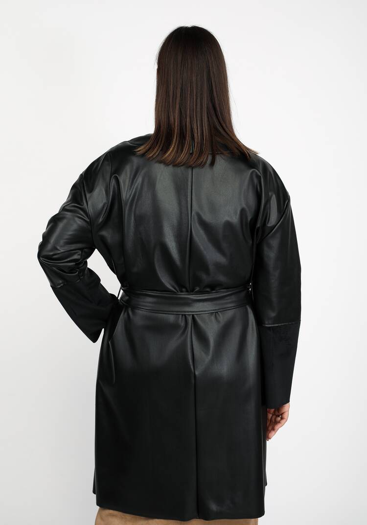 Плащ из экокожи на поясе шир.  750, рис. 11