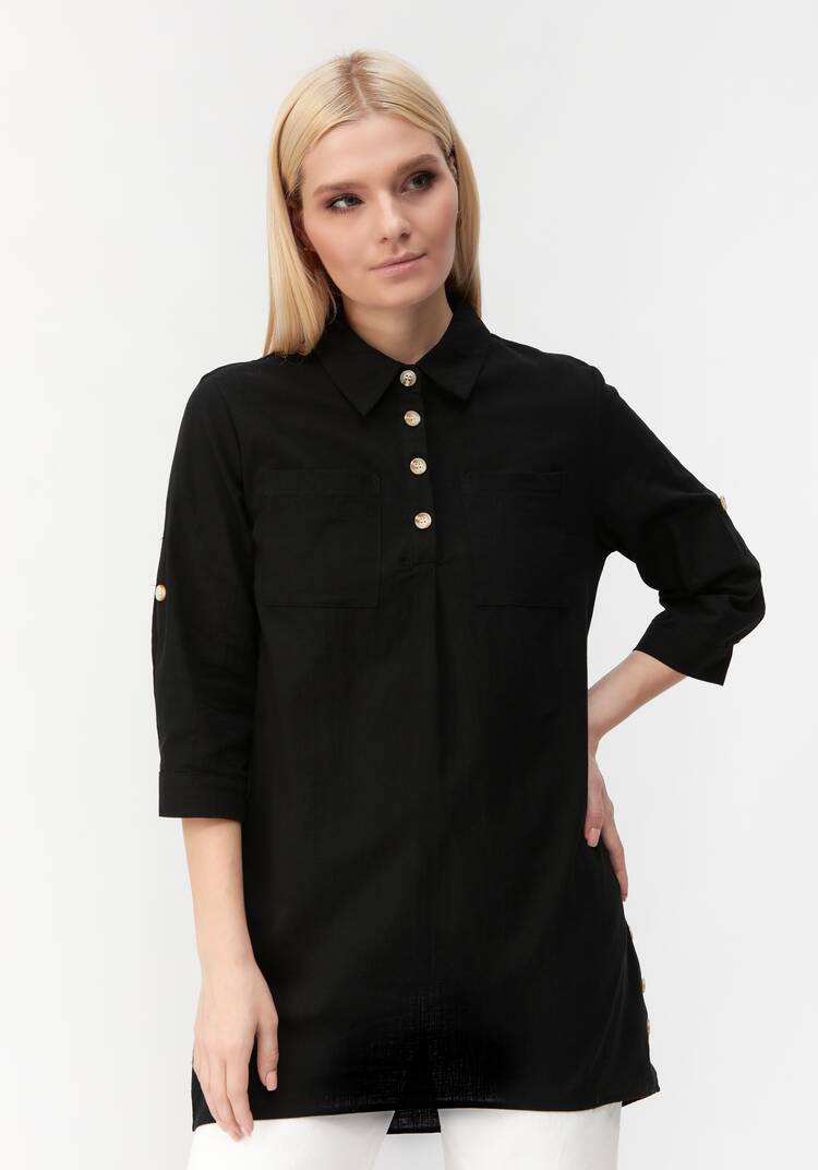 Туника с декоративными пуговицами Тина шир.  750, рис. 26