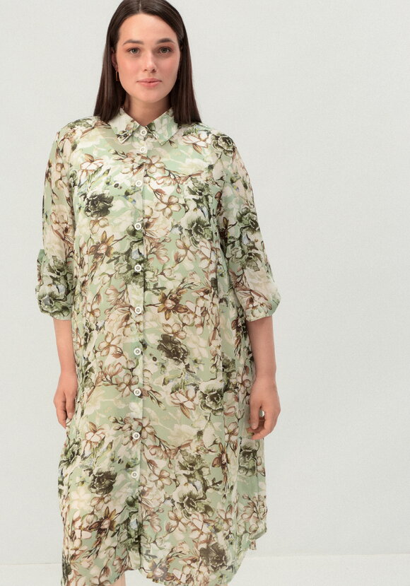 Рубашка удлинённая с цветочным принтом шир.  580, рис. 35