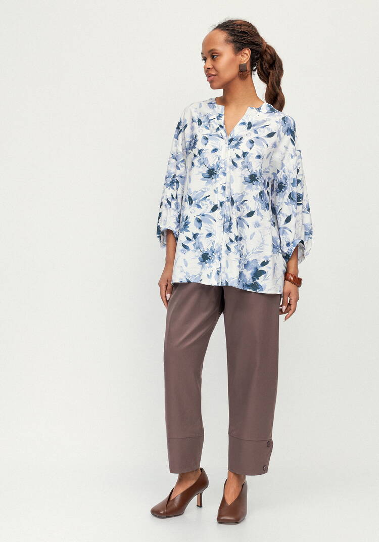 Блуза изо льна с принтом Эмилия шир.  750, рис. 16