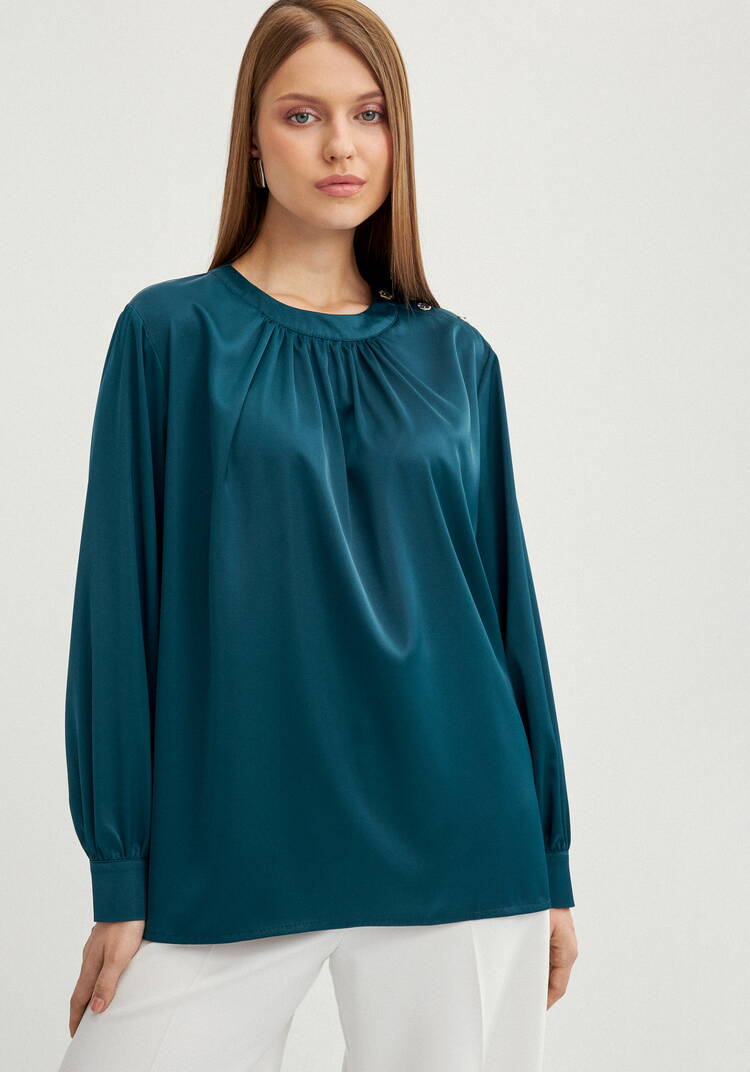 Блуза с воротником  стойка шир.  750, рис. 4