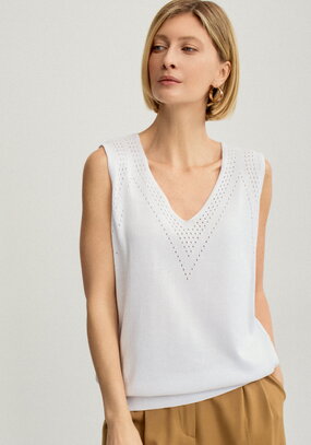 Топ женский без рукава с ажурным рисунком