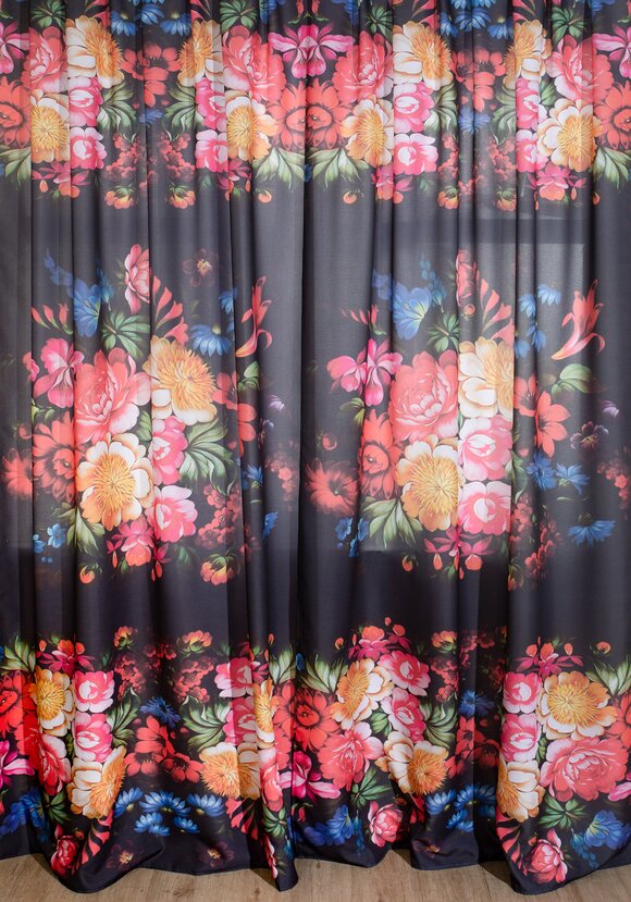 Фотошторы Цветочный мотив + тюль в подарок шир.  580, рис. 5