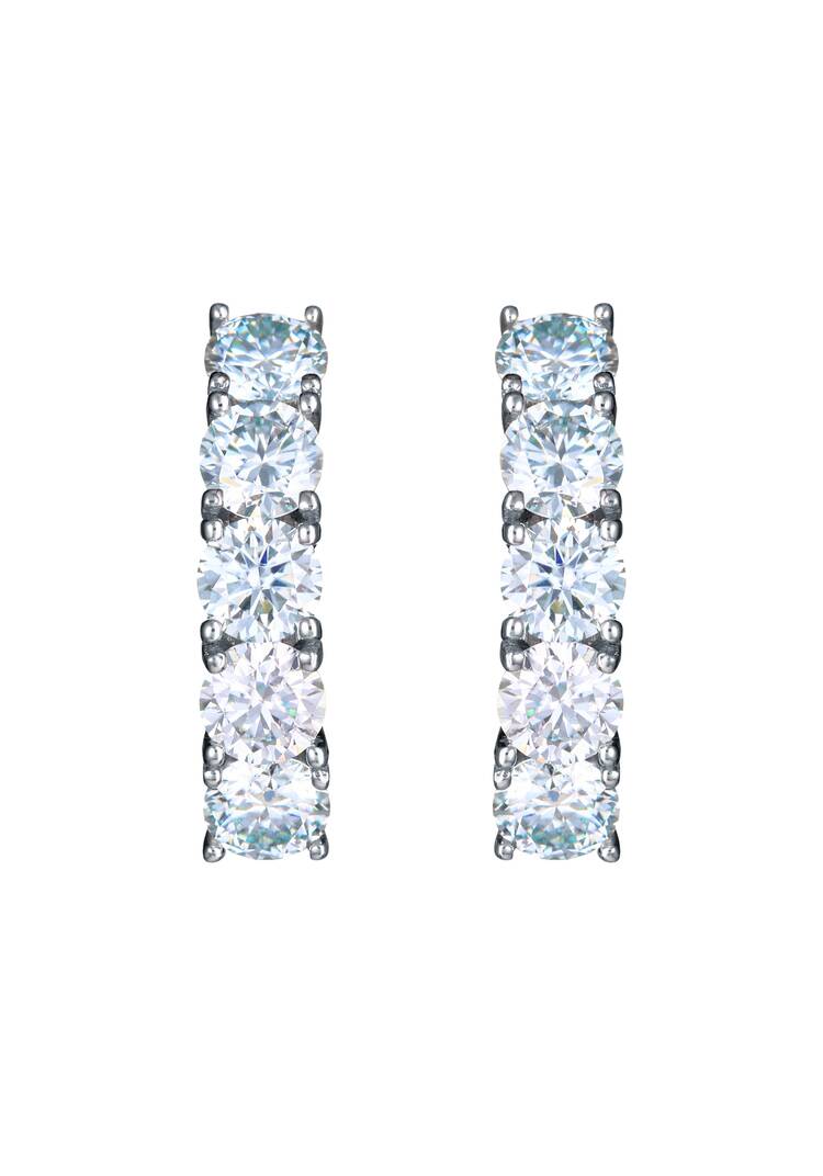 Серьги серебряные Хрустальная диадема шир.  750, рис. 2