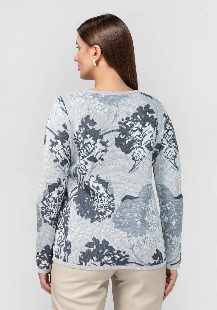 Свитер с растительным принтом и метанитью шир.  750, рис. 17