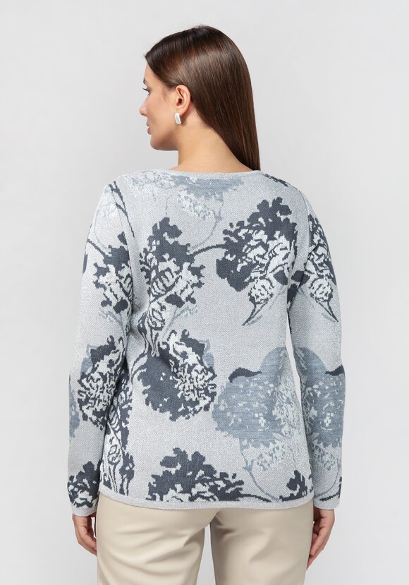 Свитер с растительным принтом и метанитью шир.  580, рис. 17