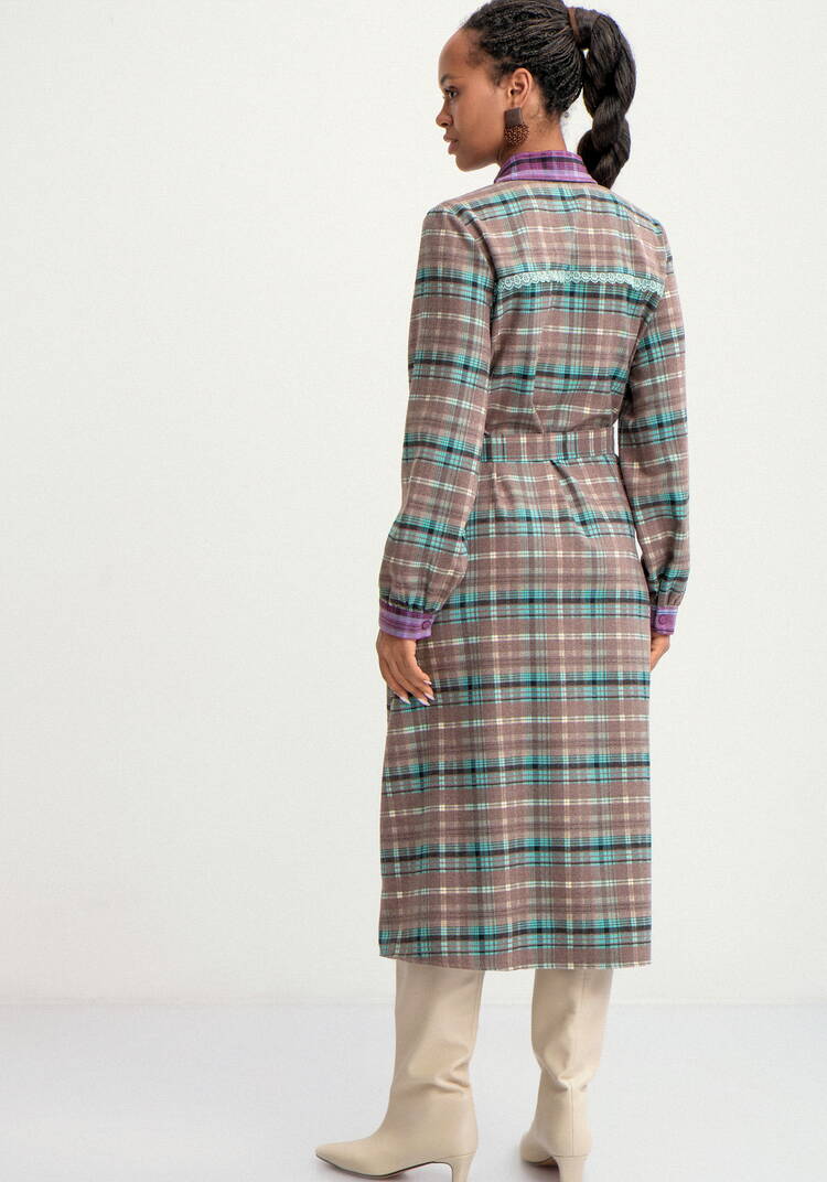 Платье-рубашка в клетку на пуговицах шир.  750, рис. 13