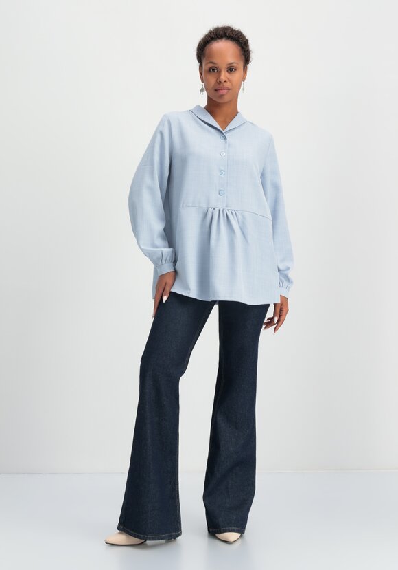 Блуза с шалевым воротом шир.  580, рис. 10