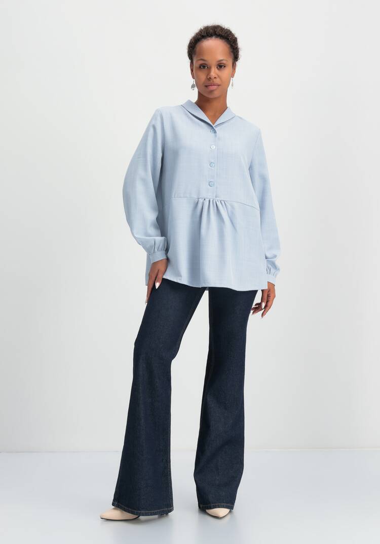 Блуза с шалевым воротом шир.  750, рис. 10