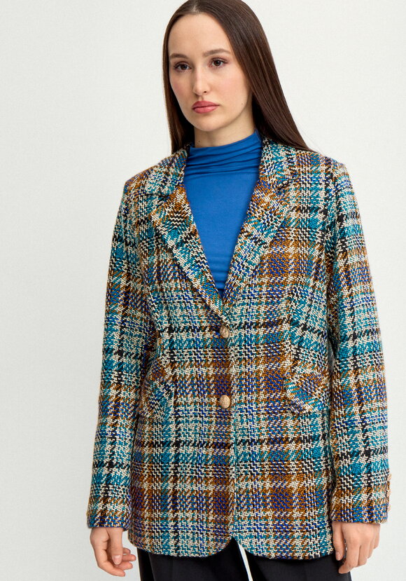 Пиджак из твида в клетку на подкладе шир.  580, рис. 15