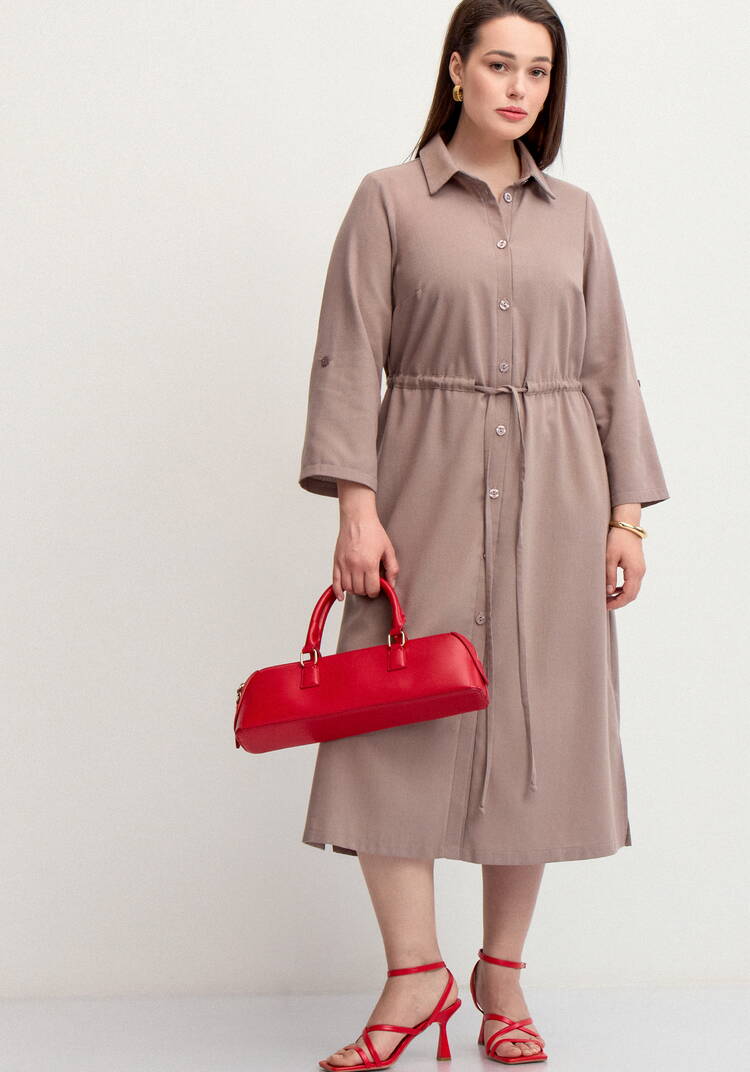 Платье-рубашка изо льна шир.  750, рис. 9