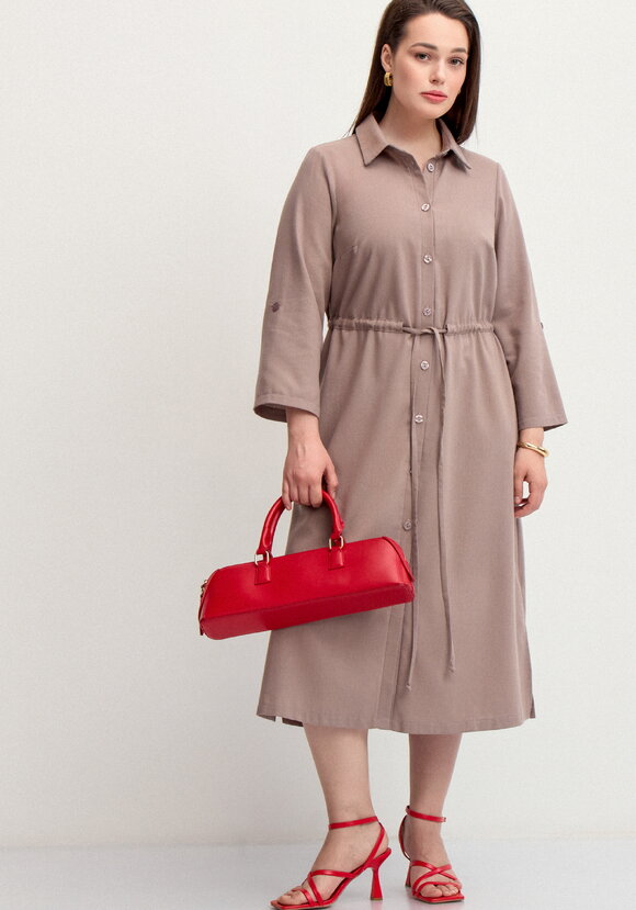 Платье-рубашка изо льна шир.  580, рис. 9