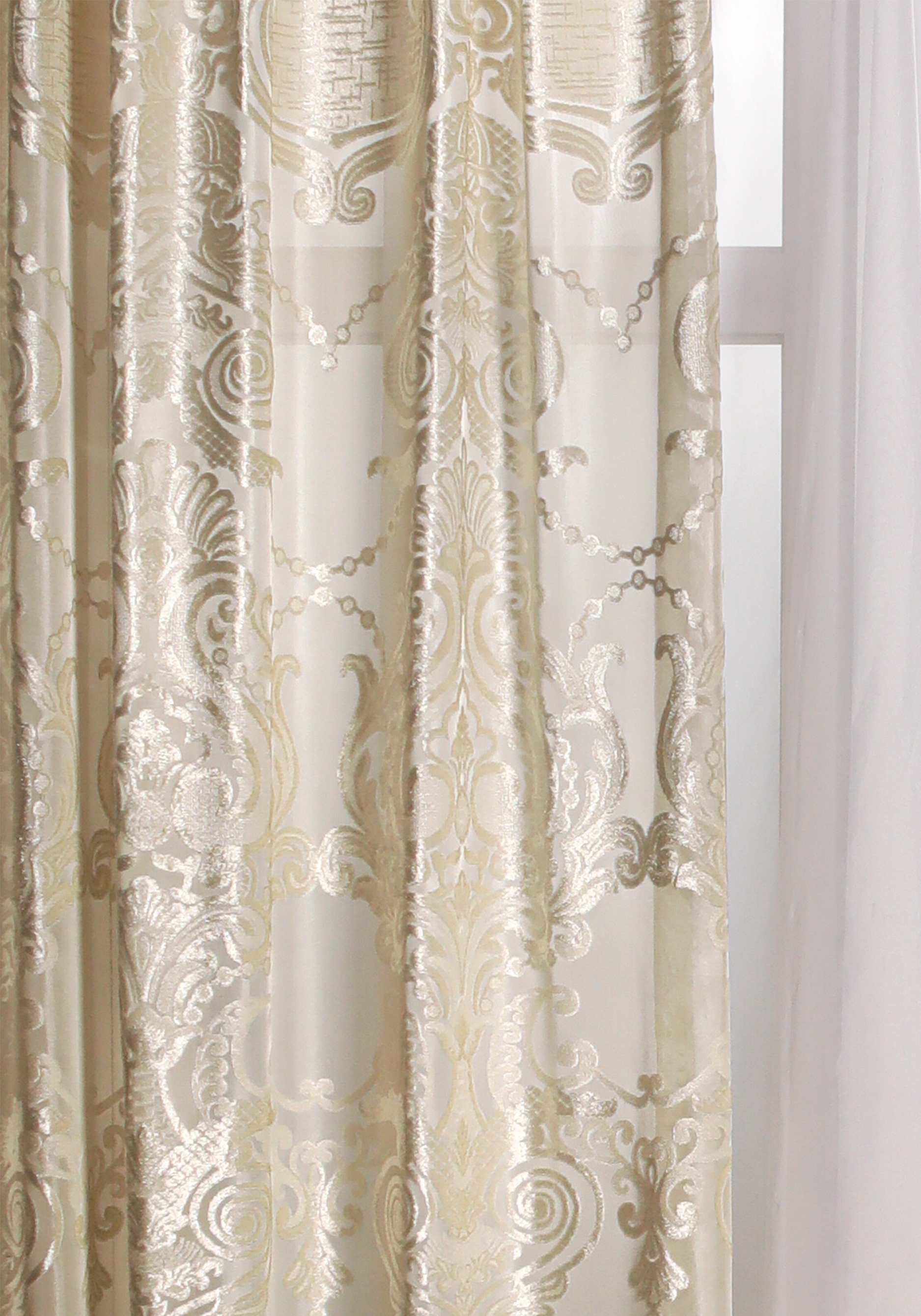 Комплект портьер "Бархатный сюжет" Марианна, цвет белый, размер 150*270 - фото 2