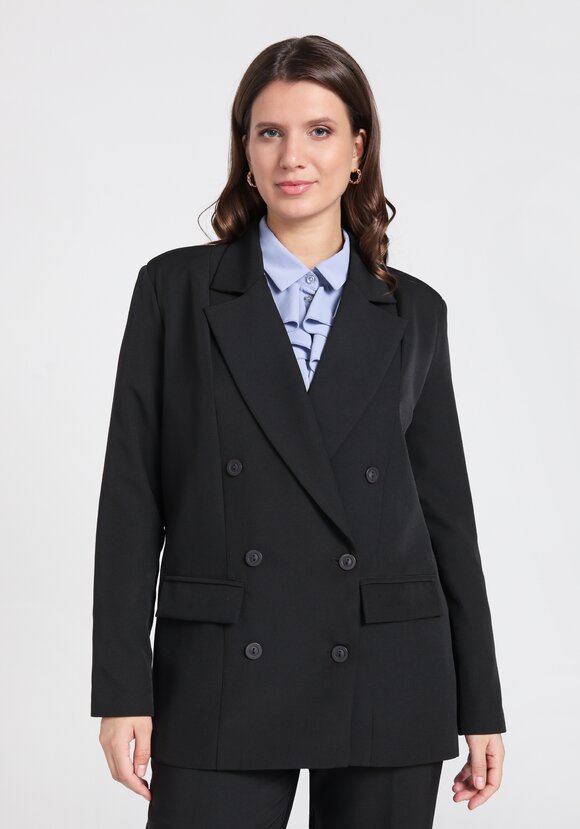 Жакет двубортный на подкладке шир.  580, рис. 19