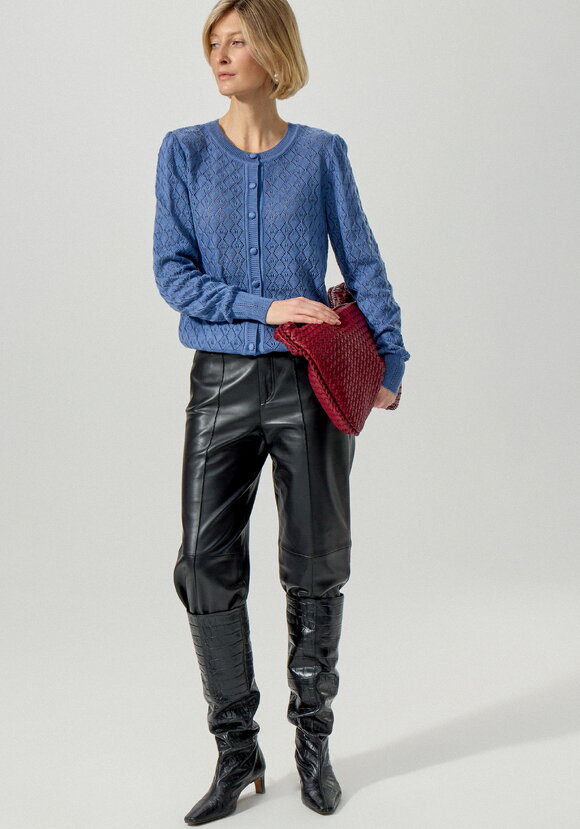 Кардиган ажурный с обтянутыми пуговицами шир.  580, рис. 14