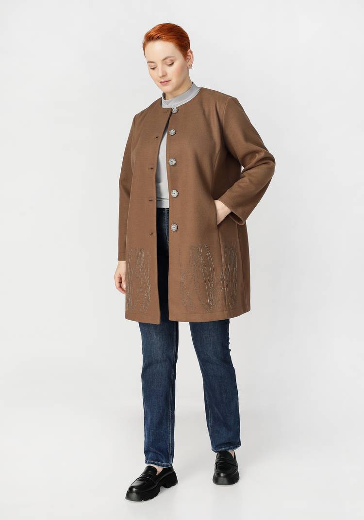 Полупальто Адель с рельефами шир.  750, рис. 9