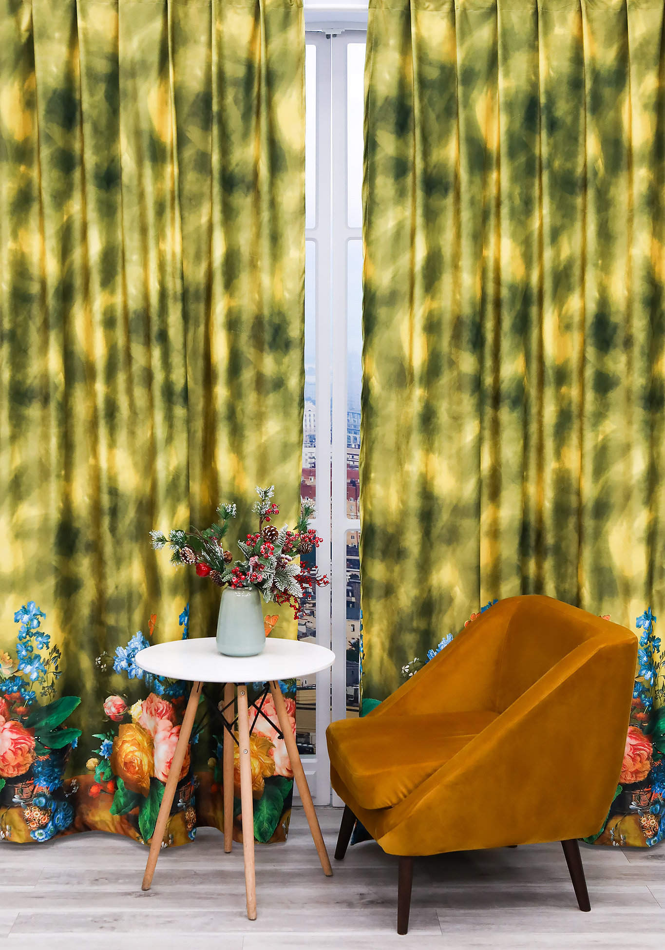 Портьеры бархатные "Амальфи", цвет бежевый, размер 150x270 - фото 1