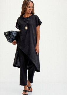 Туника изo льна с ассиметричным кроем