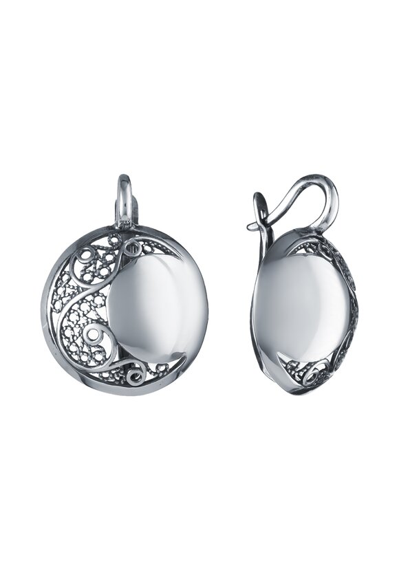 Серьги серебряные Винтажный шик шир.  580, рис. 3