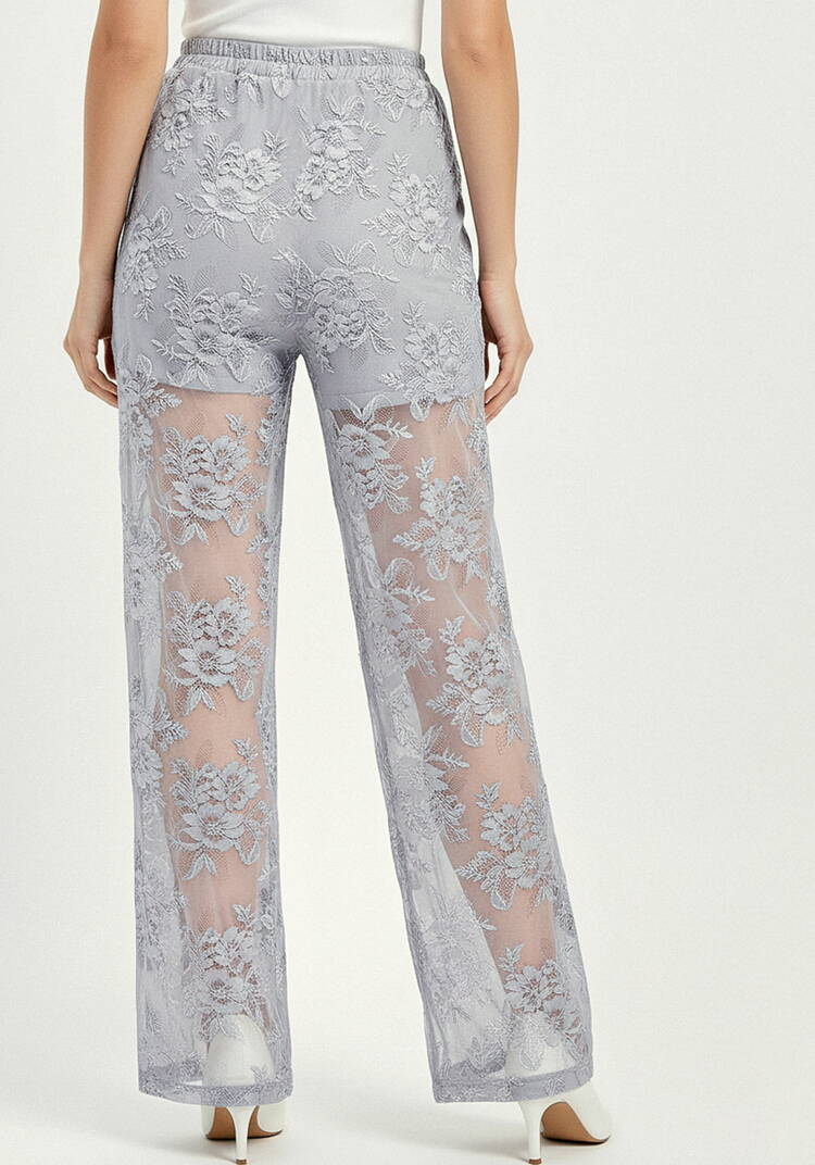 Брюки широкие из кружевной ткани шир.  750, рис. 3