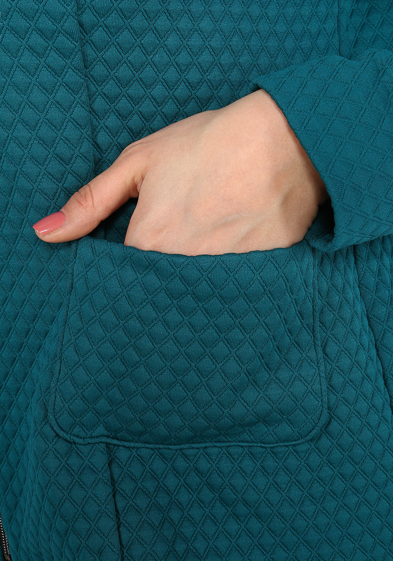 Жакет фактурный на молнии Julia Weber, размер 54, цвет зеленый - фото 6
