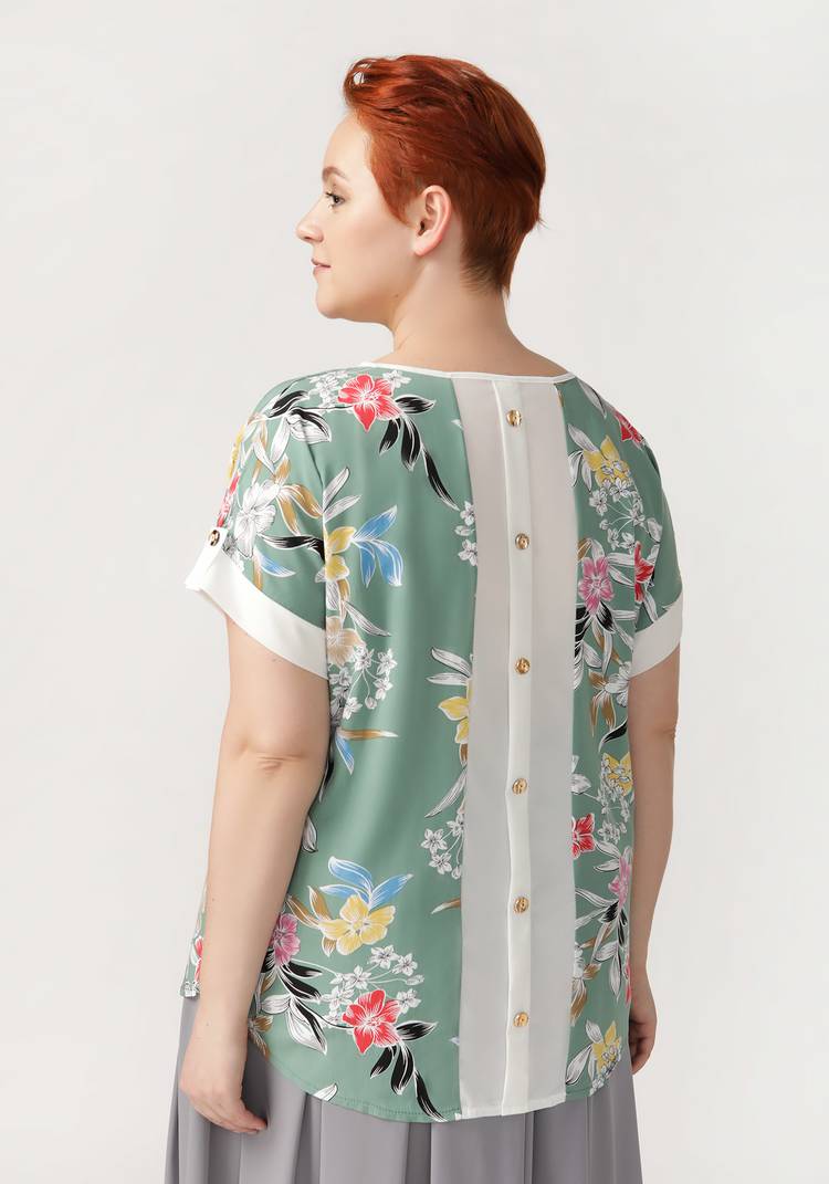 Блуза Цветочный роман шир.  750, рис. 12