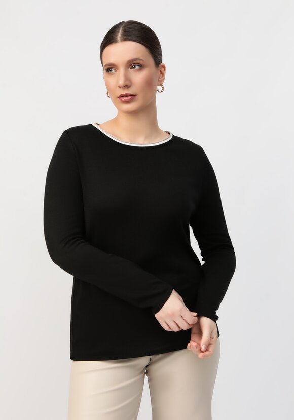 Джемпер с контрастной окантовкой горловины шир.  580, рис. 6