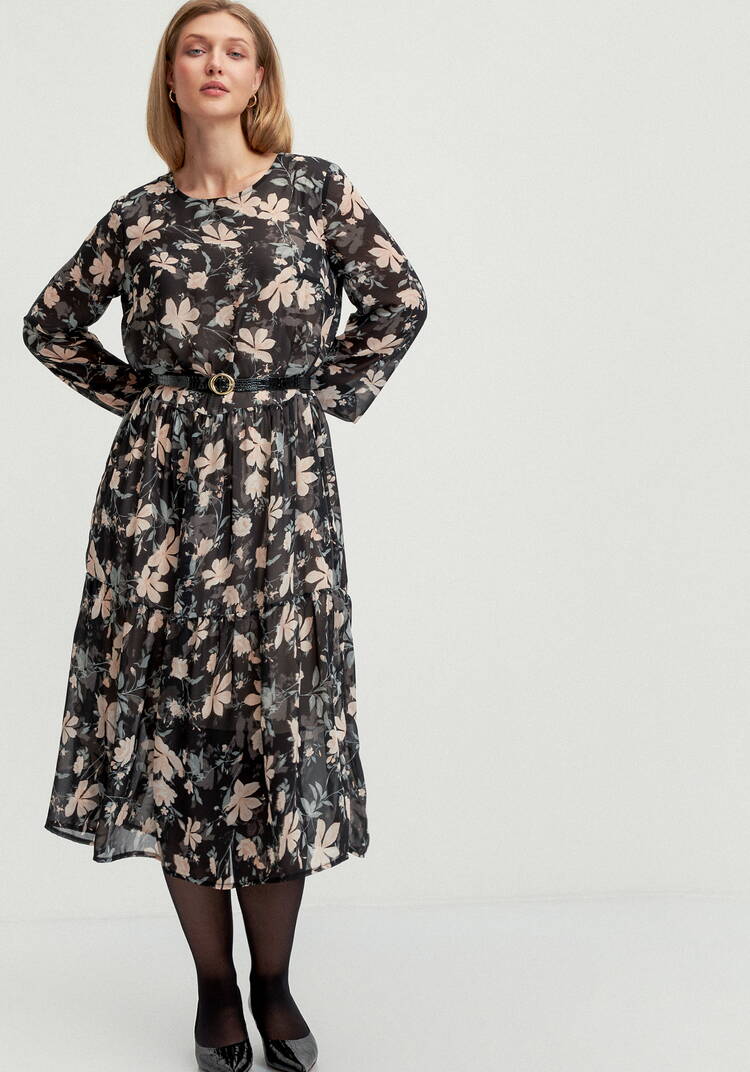 Платье свободного кроя с принтом цветок шир.  750, рис. 8