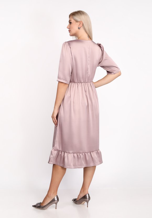 Платье с защипами на плечах и воланом на юбке шир.  580, рис. 4