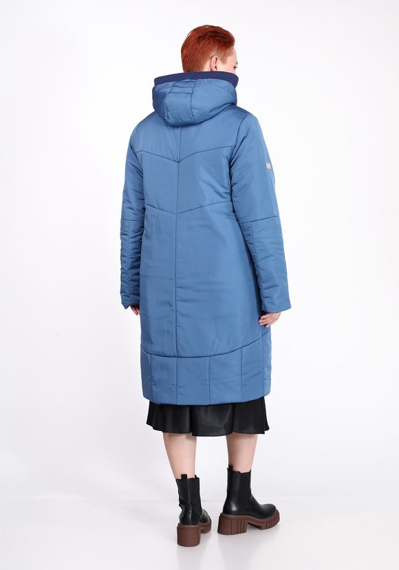 Пальто на синтепоне однотонное с капюшоном шир.  580, рис. 2