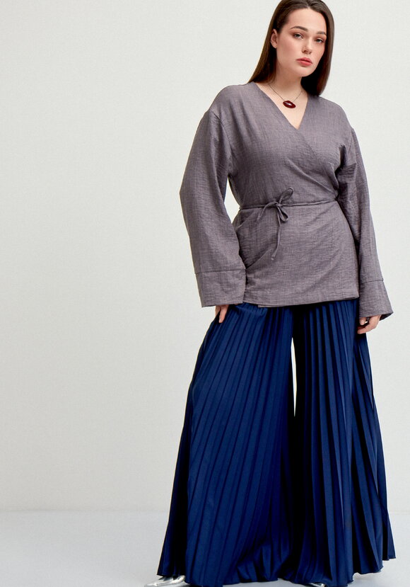 Брюки гофре с декоративным поясом шир.  580, рис. 6