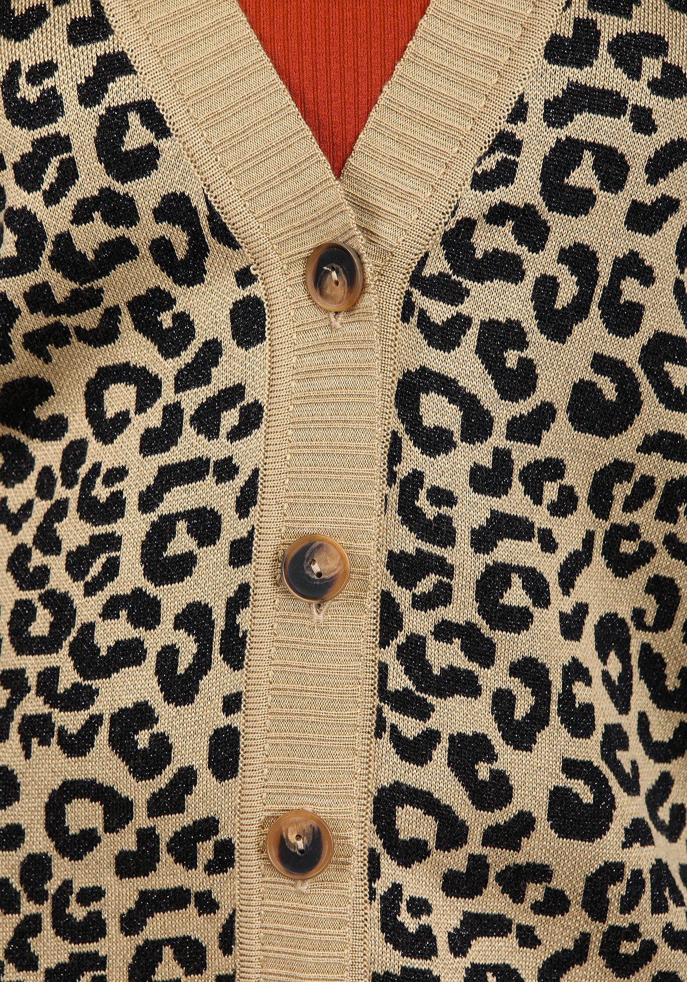 Кардиган на пуговицах с рисунком "леопард" Vivawool, размер 48, цвет бежевый - фото 4