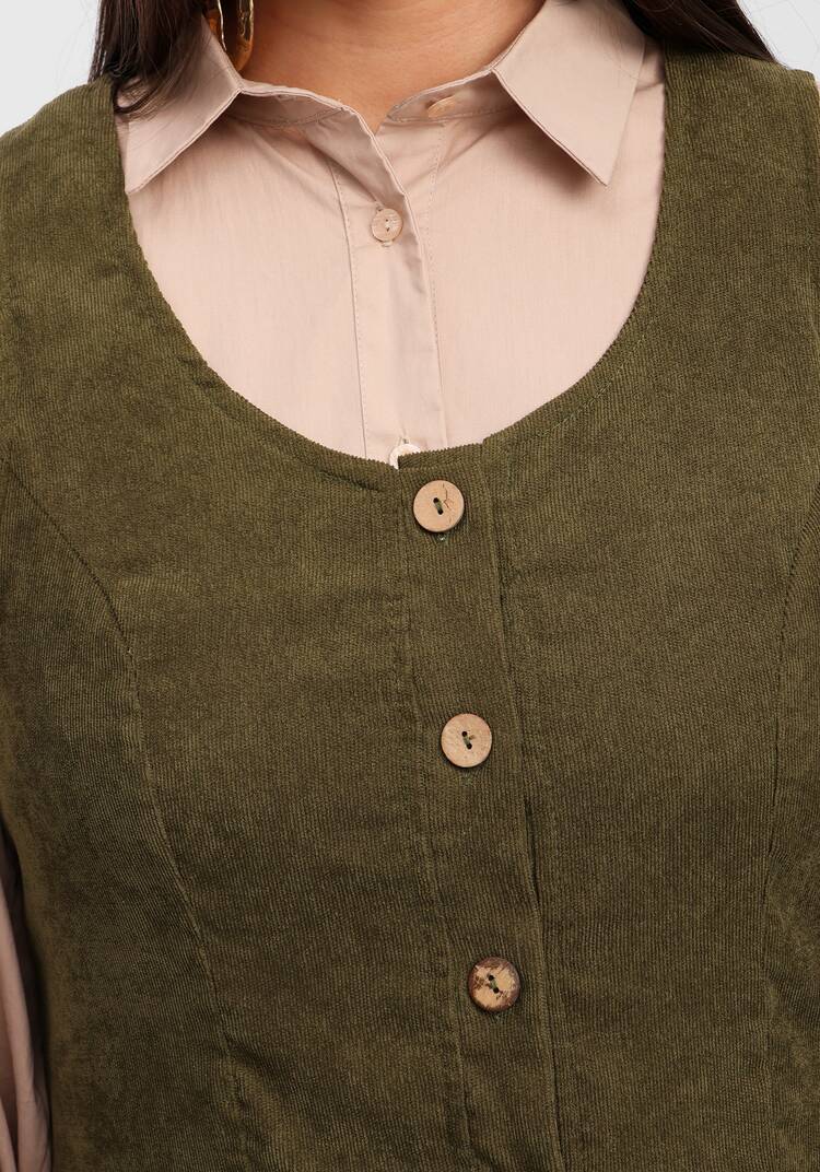 Сарафан из вельвета на пуговицах шир.  750, рис. 5