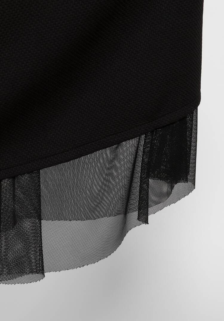 Платье прямого кроя с декоративной сеткой шир.  750, рис. 5