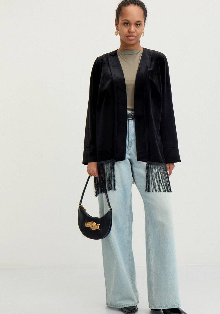 Кардиган с бахромой Мелани шир.  750, рис. 15