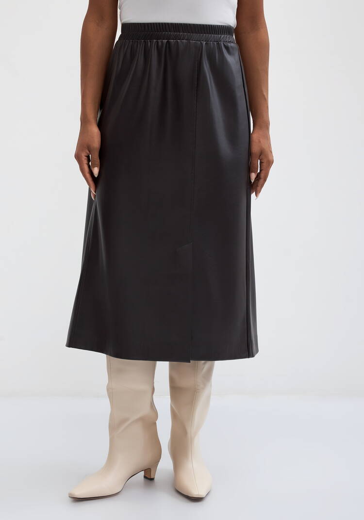 Юбка из экокожи Марина шир.  750, рис. 4