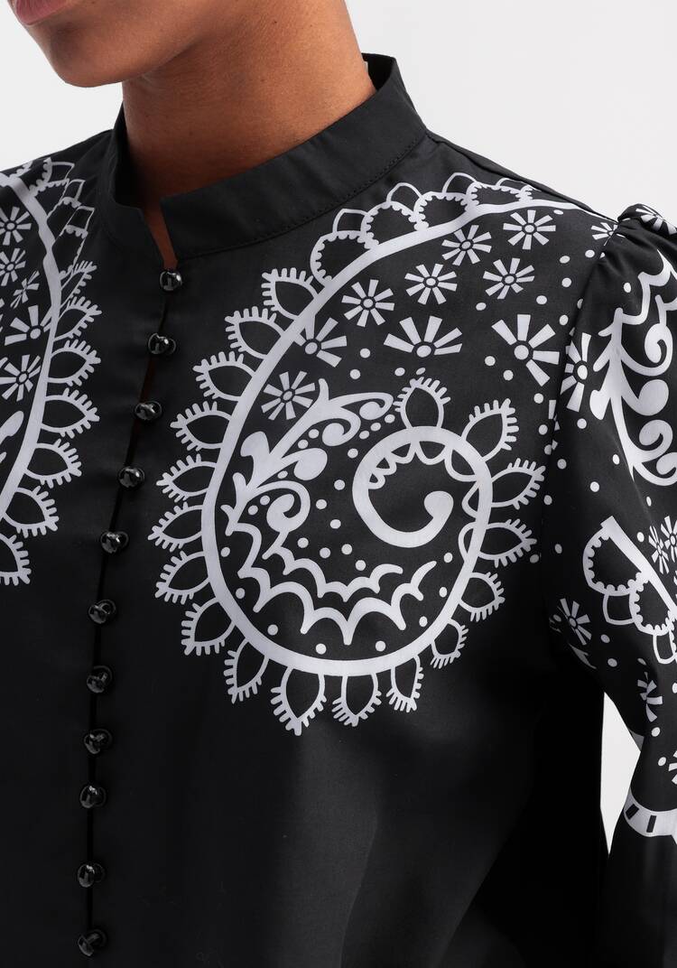 Блуза с этническим принтом шир.  750, рис. 6