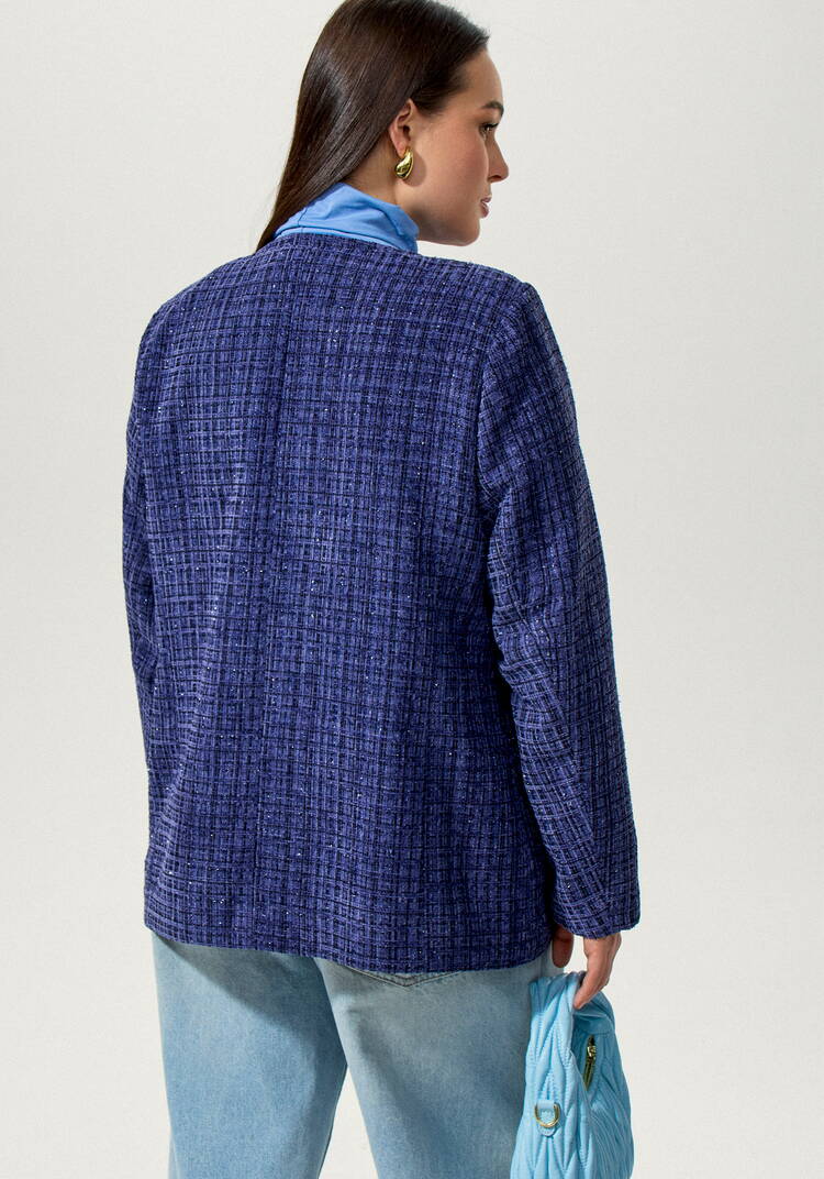 Жакет однобортный из твида шир.  750, рис. 9