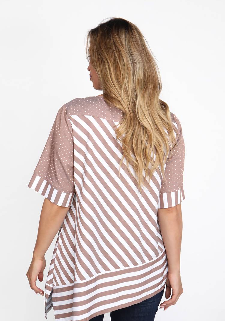 Туника из двух видов принтованной ткани шир.  750, рис. 6