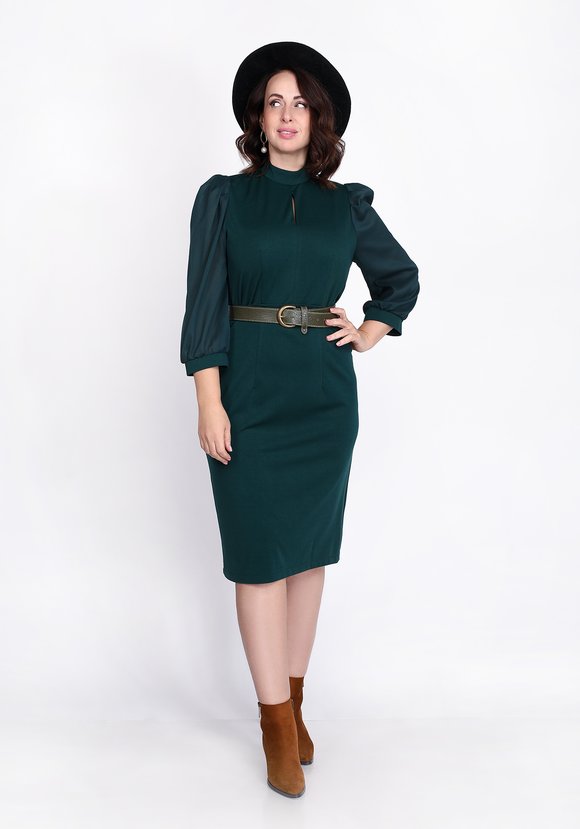 Платье прилегающее с шифоновым рукавом шир.  580, рис. 1